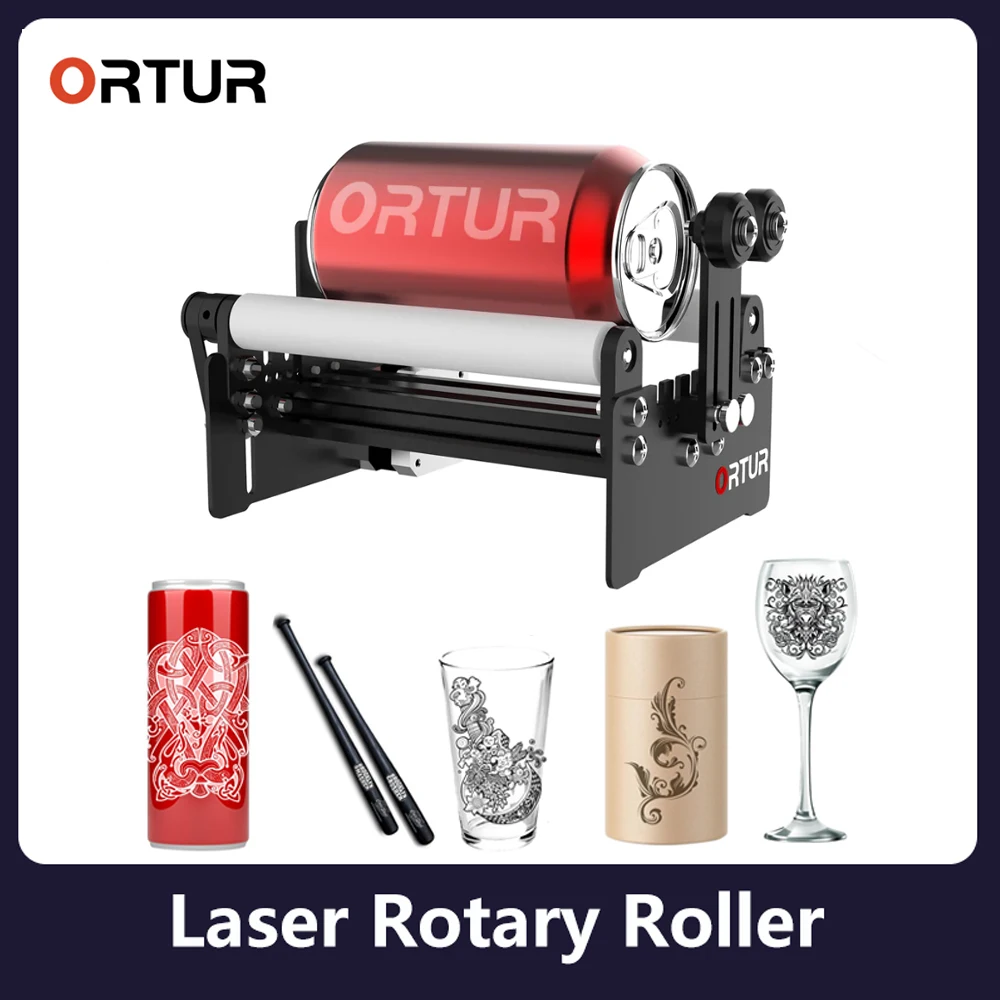 

Ortur YRR 2.0 Rotary Roller 3D Printer Y-axis Rotary Roller Engraving Module for Engraving Cylindrical Objects Cans Cups