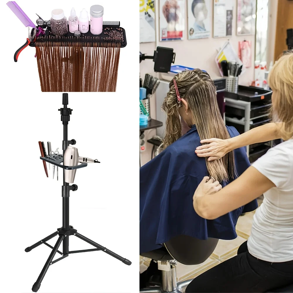 ขาตั้งวิกแบบปรับได้ขนาด 50 นิ้ว พร้อมถาดอเนกประสงค์สำหรับต่อผม  ขาตั้งวิกแบบขาตั้งกล้อง