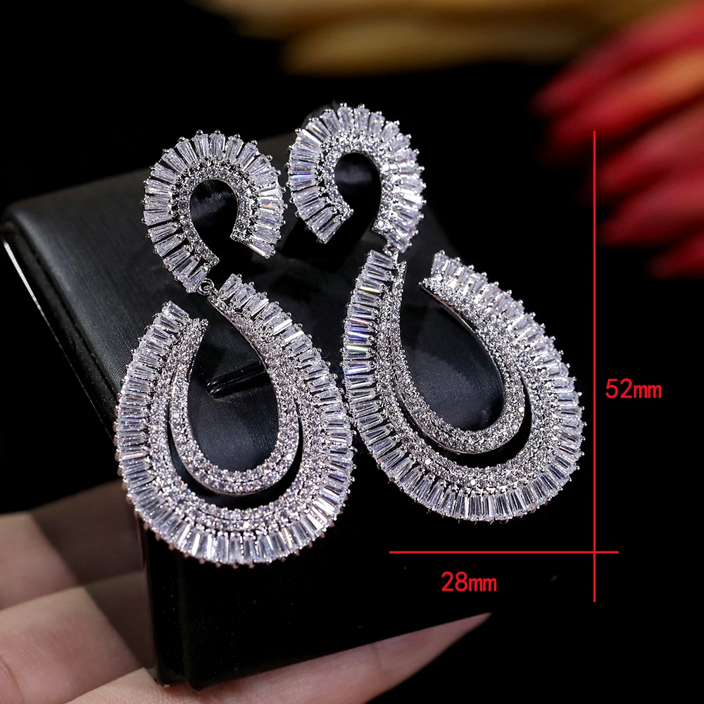 ASNORA Women\'s Drop Earrings, CZ Earrings For Bride Jewelry Parties And Wedding Accessories 00772