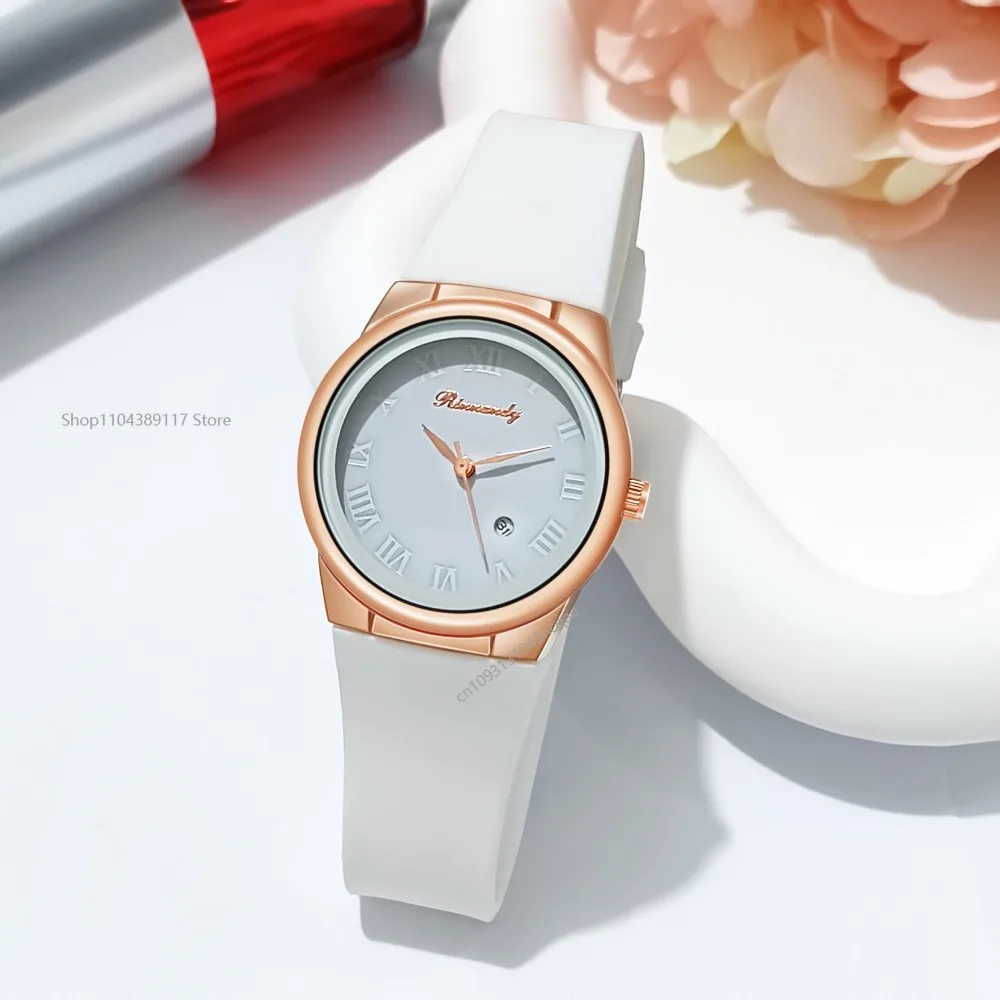 Novo relógio de quartzo pulseira de silicone estudante relógios minimalista moda feminina calendário relógio de pulso reloj mujer dropshipping