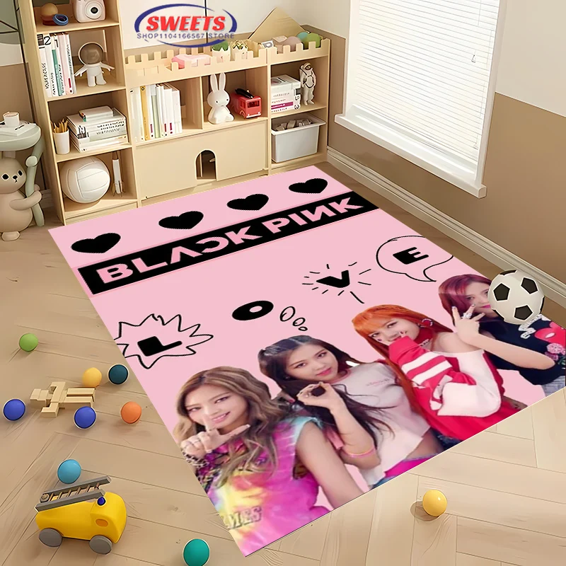 3D Korean Idol Group Carpet for Living Room Bedroom Hallway Long Strip Anti-slip Soft Area Rug Sofa Doormat Home Decor Mat Gift