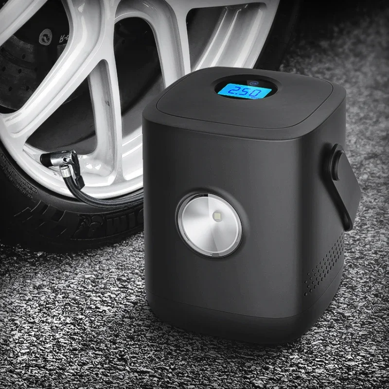 Car air pump wireless tire pressure preset automatic charging and stopping digital display auto and motorcycle bicycle basket