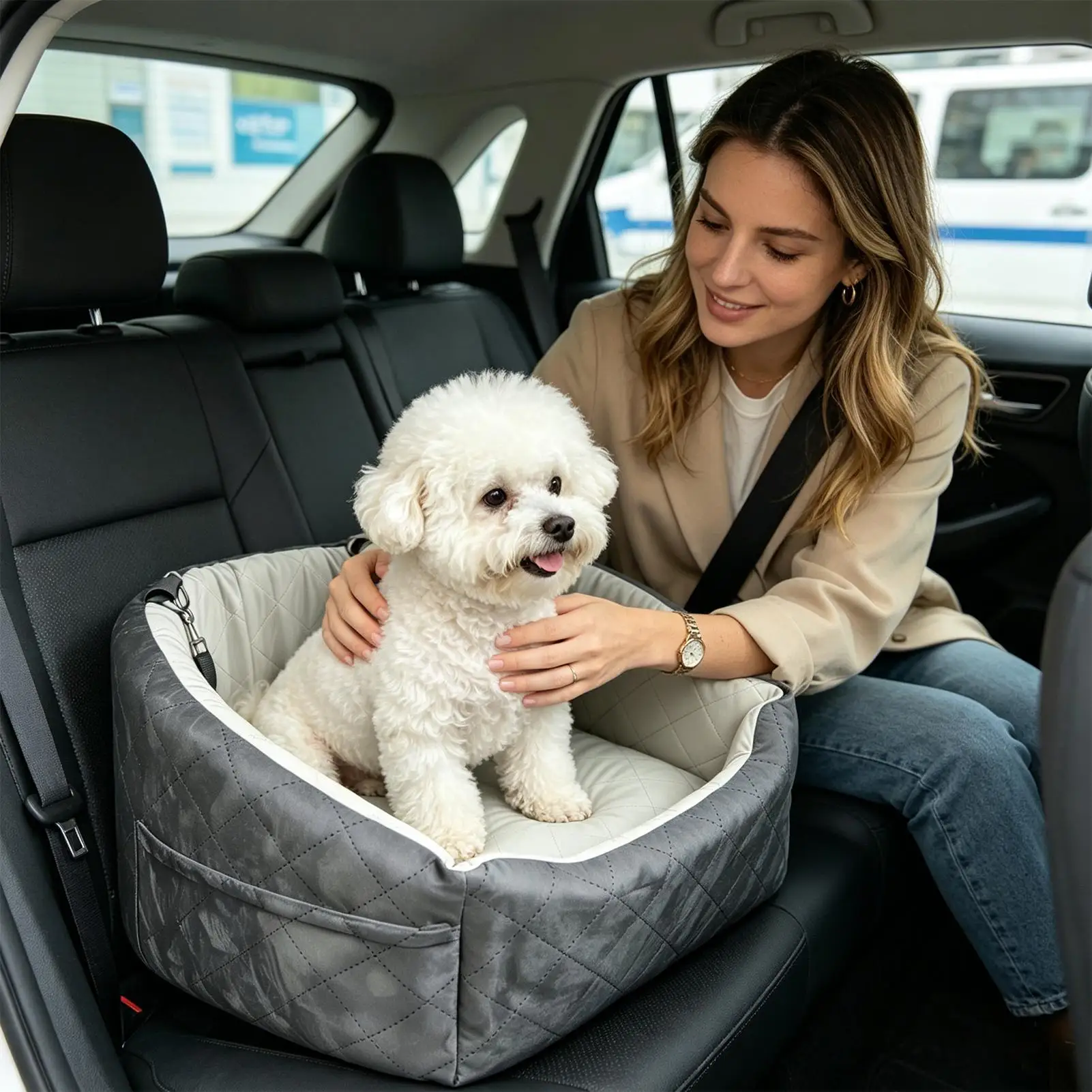 

Pet Car Seat Waterproof Cooling With Storage Pocket Dog Booster Seat Car Bed For Small Medium Kitten Cat Animal SUV RV Pickup