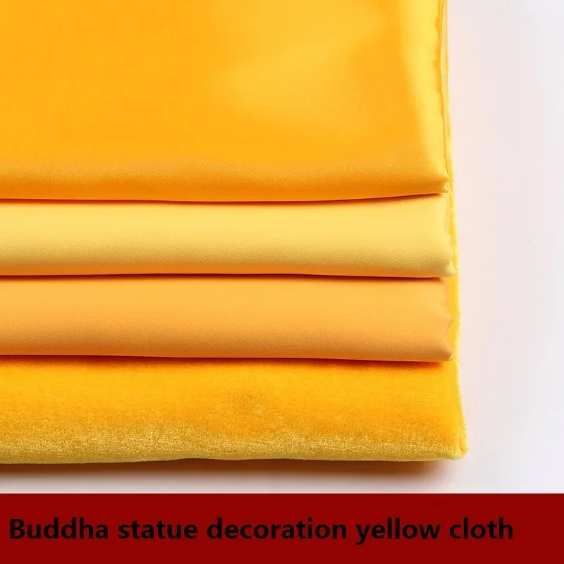 Golden Silk Yellow Cloth Pure Cotton Buddha Cloth Decorations Buddhism Worship Buddha Hall Cover Buddha Statue Golden Velvet