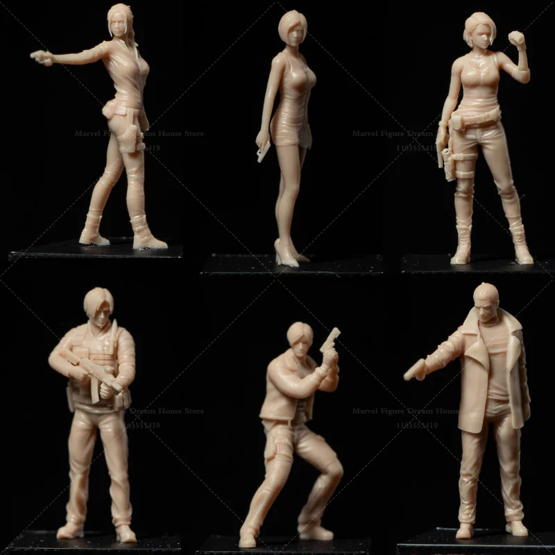 

Миниатюрные фигурки для сцен в масштабах 1/64, 1/43, 1/35, неокрашенные белые мини-фигурки, модели I-260-265, классические игры на выживание в жанре хоррор