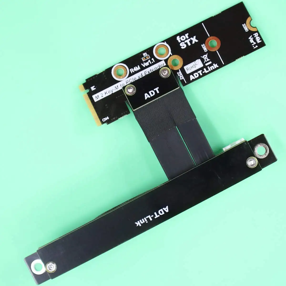 ADTLINK M.2 NVME إلى PCIe 3.0 x16 كابل الناهض M.2 NGFF NVMe STX اللوحة الأم بطاقة الرسومات تمديد Gen3.0 M.2 إلى X16 محول