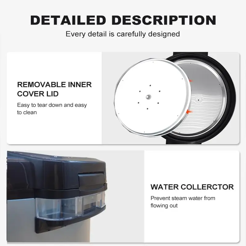 وعاء طبخ الأرز التجاري وسخان 8.17 كيو تي/40 كوب (أرز مطبوخ) | جهاز طبخ الأرز الكبير |   جهاز طبخ الأرز سريع الطبخ لمدة 40 دقيقة للمطعم |