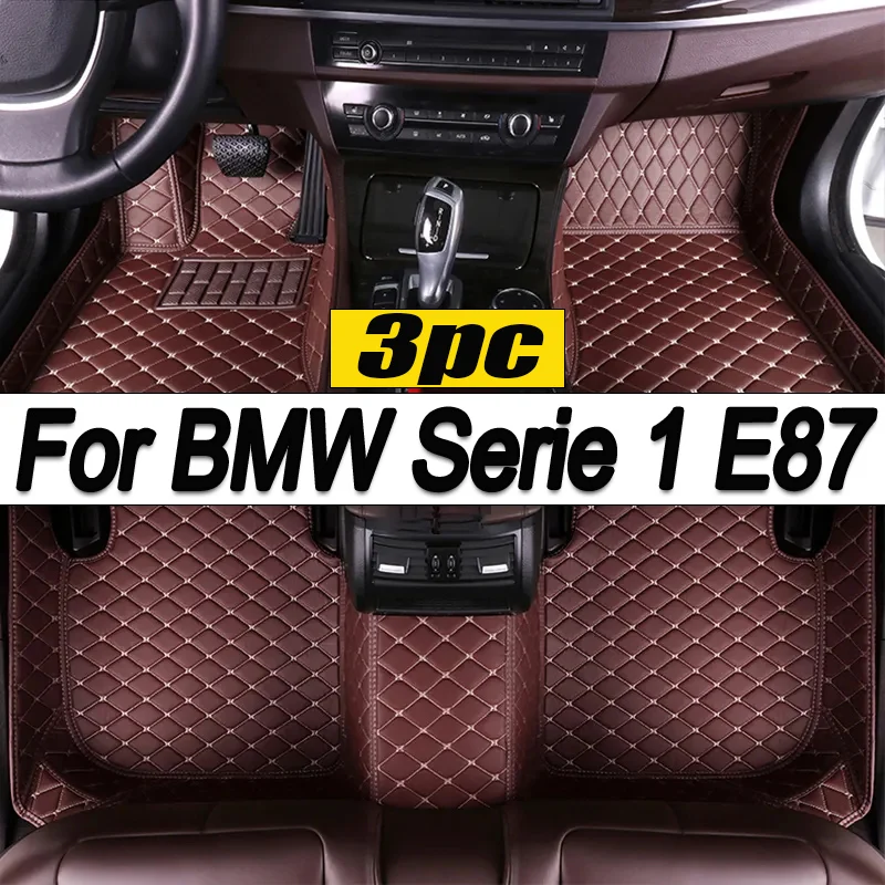 

Custom Automotive Car Floor Mats For BMW Serie 1 E87 2007 2008 2009 2010 Auto Luxury Leather Men Women Car Mats Full Coverage