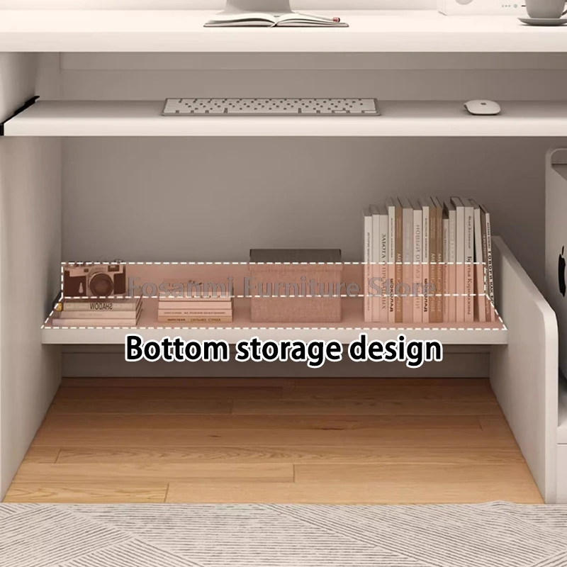Gamer Room Gaming Computer Table with Storage Drawers White Large Workspace Study Work Desks Multi-Functional Home Office Desk