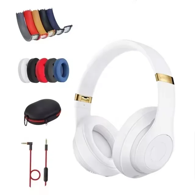 Studio3 Wireless Noise Cancelling Over Ear Headphones - White with Sports wireless music earphones