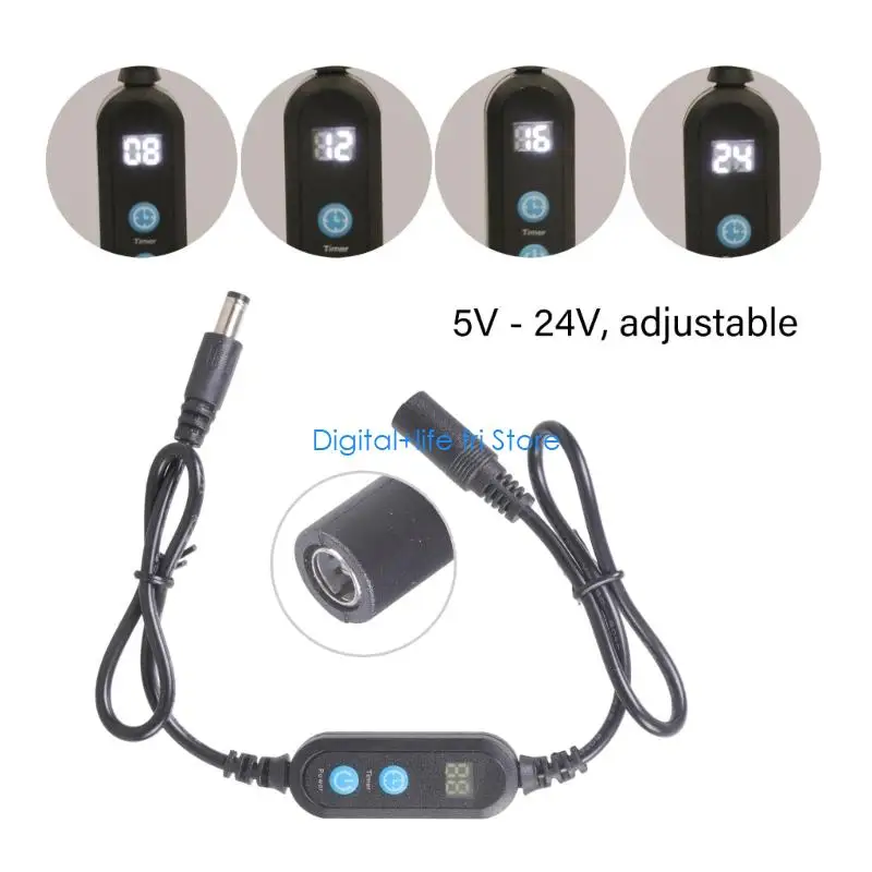 E06D Digital Timing Power Cable With Modifiable 1 24 Hours Timing For Room Fan Humidifier Marinepark