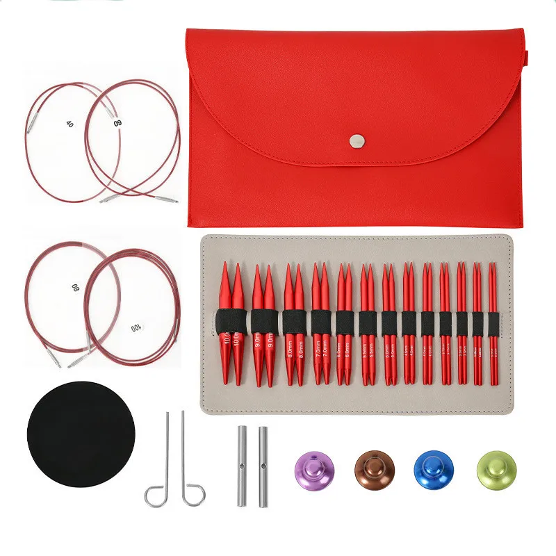 

13-пары сменных круговых спиц, набор красочных спиц для свитера, аксессуары для вязания крючком пряжи