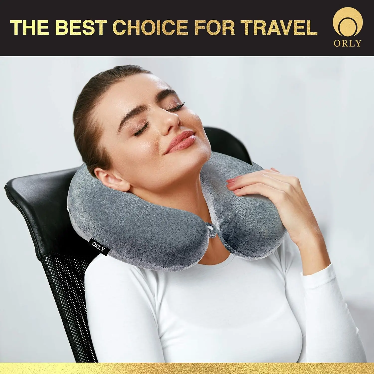 Charles Albert Memory Foam Travel , U Shaped Neck ,  Soft Comfortable Cushion for Neck , Lightweight Headrest, Machine Washable,