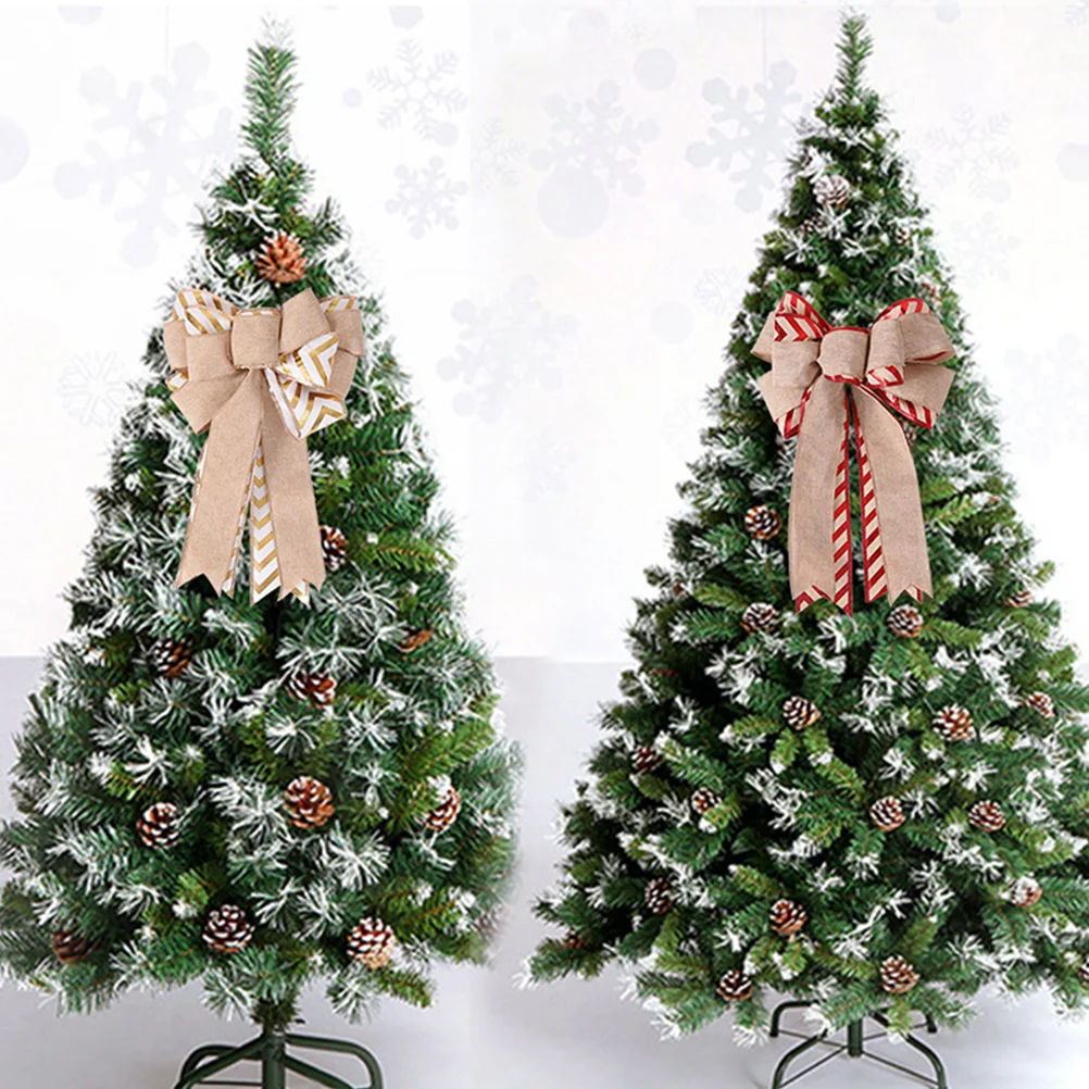 

2 Pcs Double-layer Bow Decoration Holiday Christmas Decorations Unique Ornaments for Tree Decorate