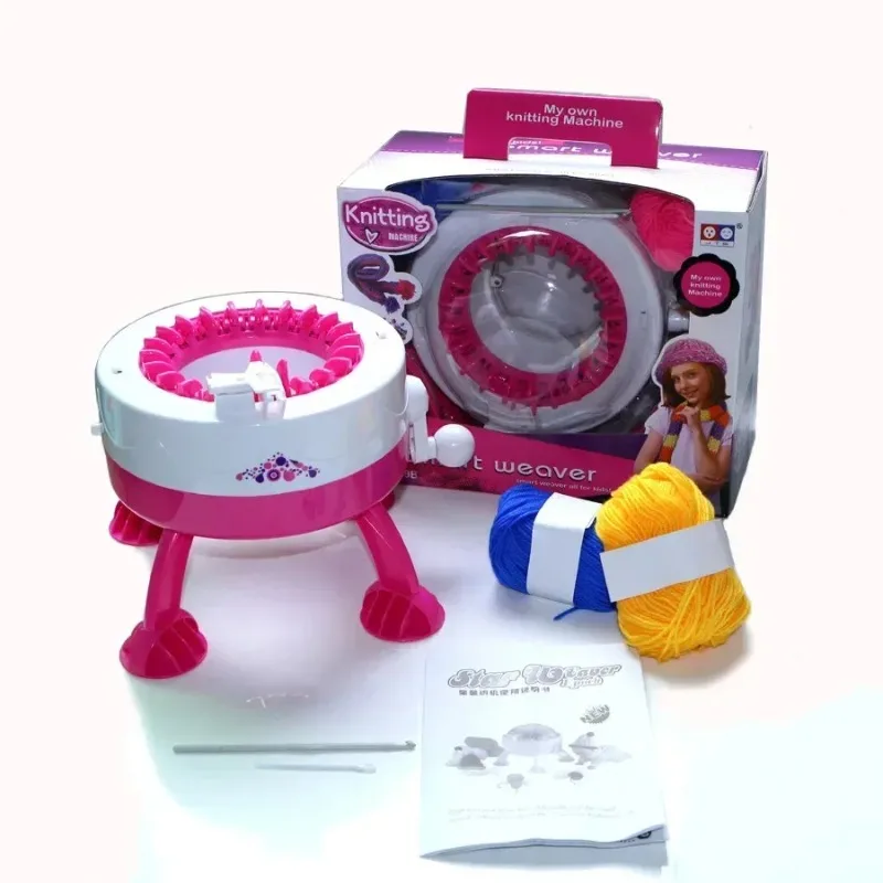 DIY Knitting Wool Machine with 2 Woodlens Penguin Smart Weaver Weaving Loom Dreams Kids Educational Learn Toy Girl Gift
