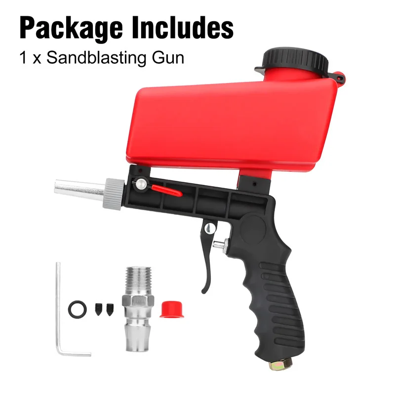 Pneumatic Sandblasting Gun 90psi Sand Blaster Paint Spray Machine Continuous Blasting Handheld Gravity Blasting Gun