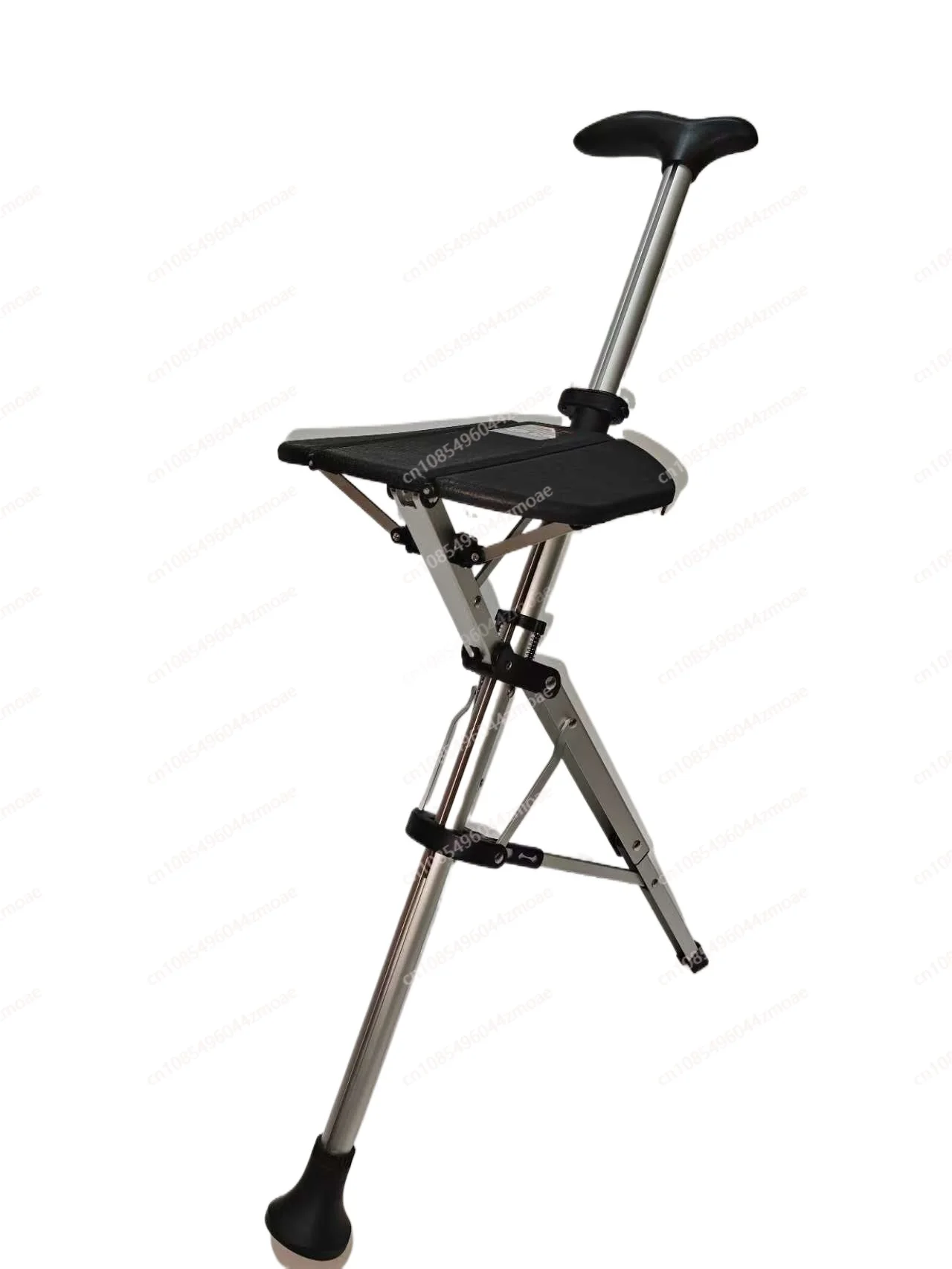 

High Quality Aluminum Alloy Foldable Walking Cane Stick With Seat Adjustable Elderly Crutch Chair With Stool