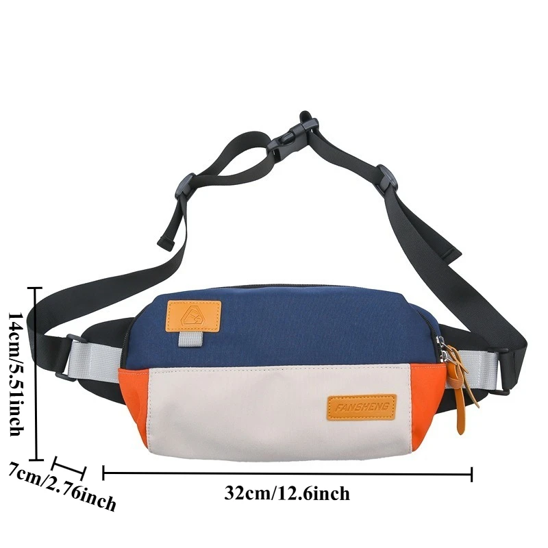 حقيبة هاراجوكو اليابانية المتضاربة ذات الألوان الإضافية للسفر للزوجين حقيبة صدر للرجال حقيبة خصر هيب هوب بنجي حقيبة كروس مربعة صغيرة رائعة ورائعة #2