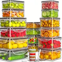 40 Pcs Food Storage Containers With Airtight Lids Modern Clear Plastic Meal Prep Lunch Boxes Leakproof Stackable Container Set For Meal Prep Leftovers Kitchen Pantry Refrigerator Organization Housewarming Gift