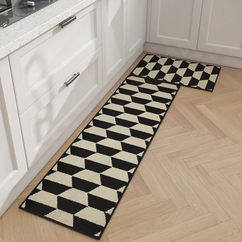 Kitchen floor mat Absorbent greaseproof foot mat household machine washable long carpet soil-resistant, slip-resistant door mat