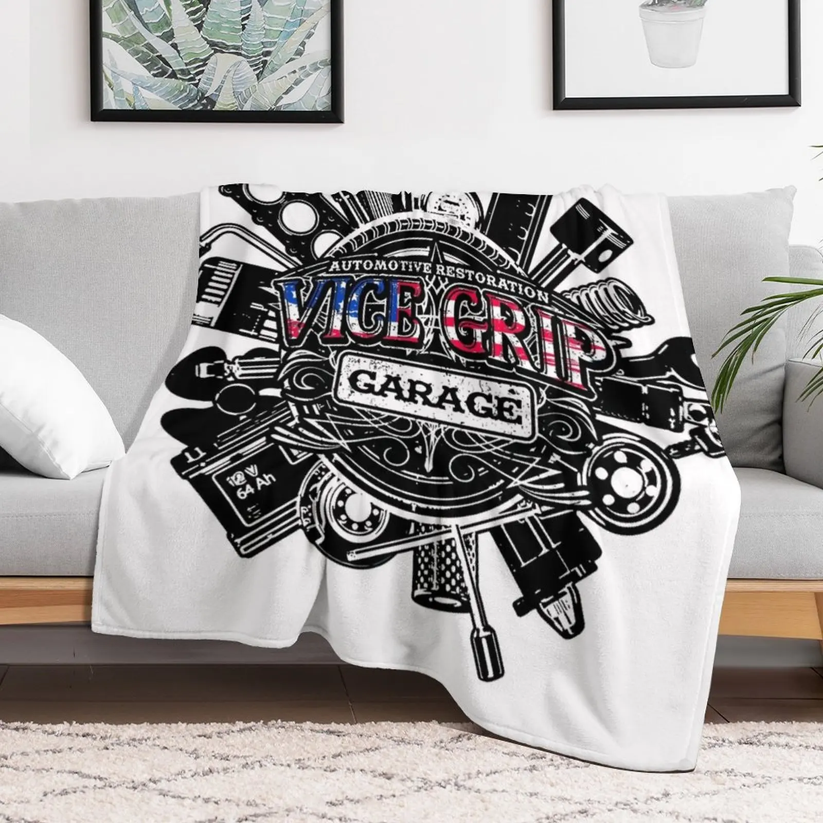 Vice Grip Garage Throw Blanket Warm Plush Fuzzy Blanket for Living Room