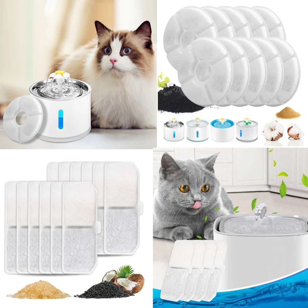 Pack of 8/12 Pet Water Fountain Filters Cat Dog Replacement Activated Carbon Filter Multiple Filtration Fit for 1.6L/2L/2.4L/3L gallery 5