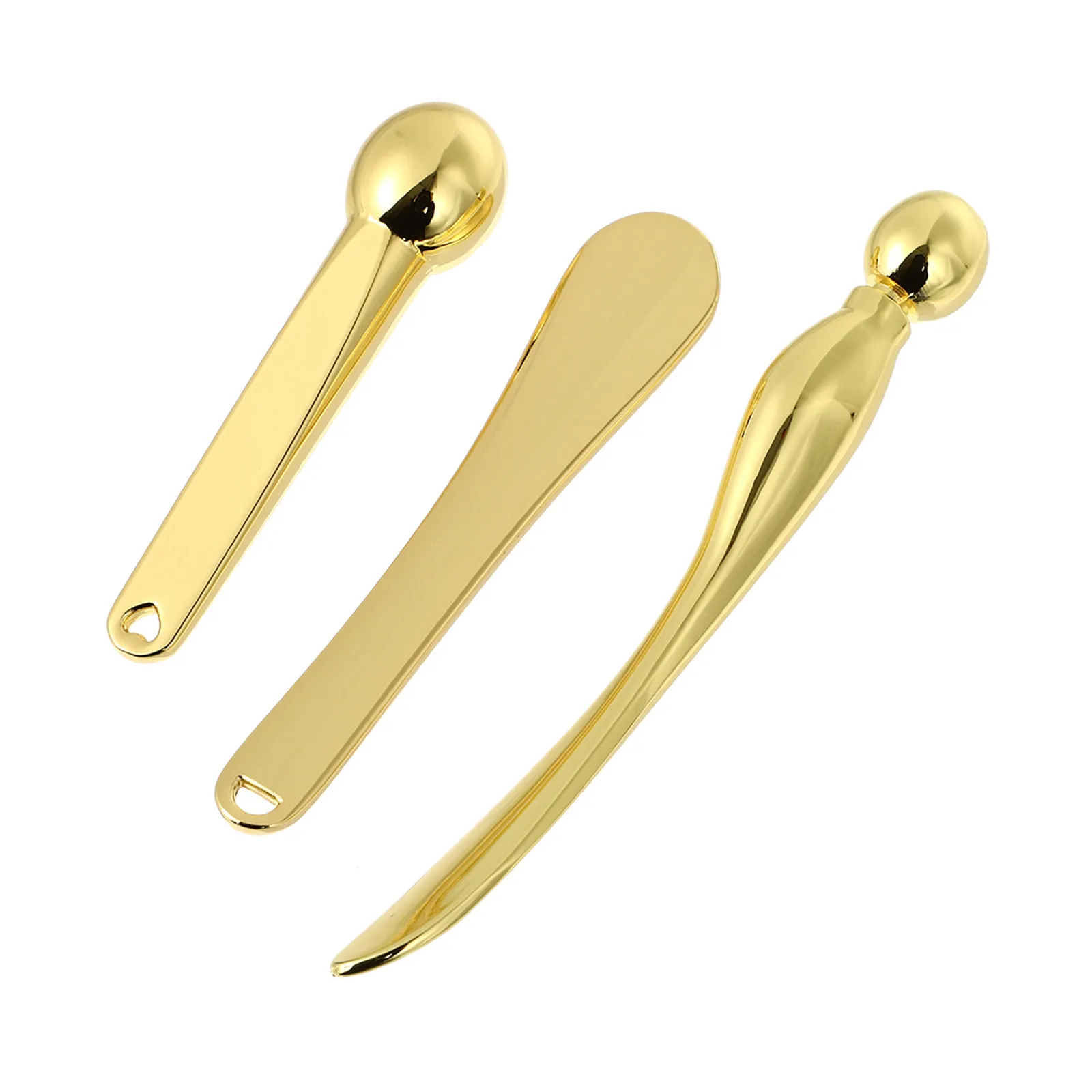 3Pcs Eye Cream Spoon Zinc Alloy Eye Massage Beauty Stick Facial Makeup Tool Improve Microcirculation Portable Face Cream Spoon