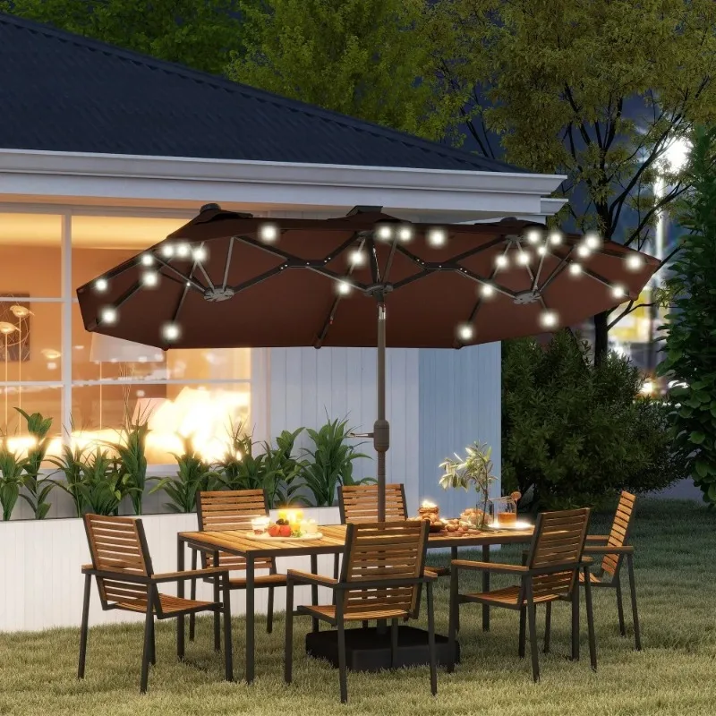 Coffee Cantilever Tilt Offset Patio Umbrella