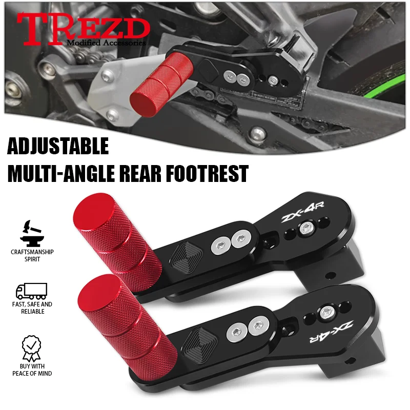 zx4r zx4rr 2024 Telescopic Foot Pegs Pedals For ZX-4R ZX-4RR 23-24 Motorcycle Adjustable Multi Angle Rear Passengers Footrests