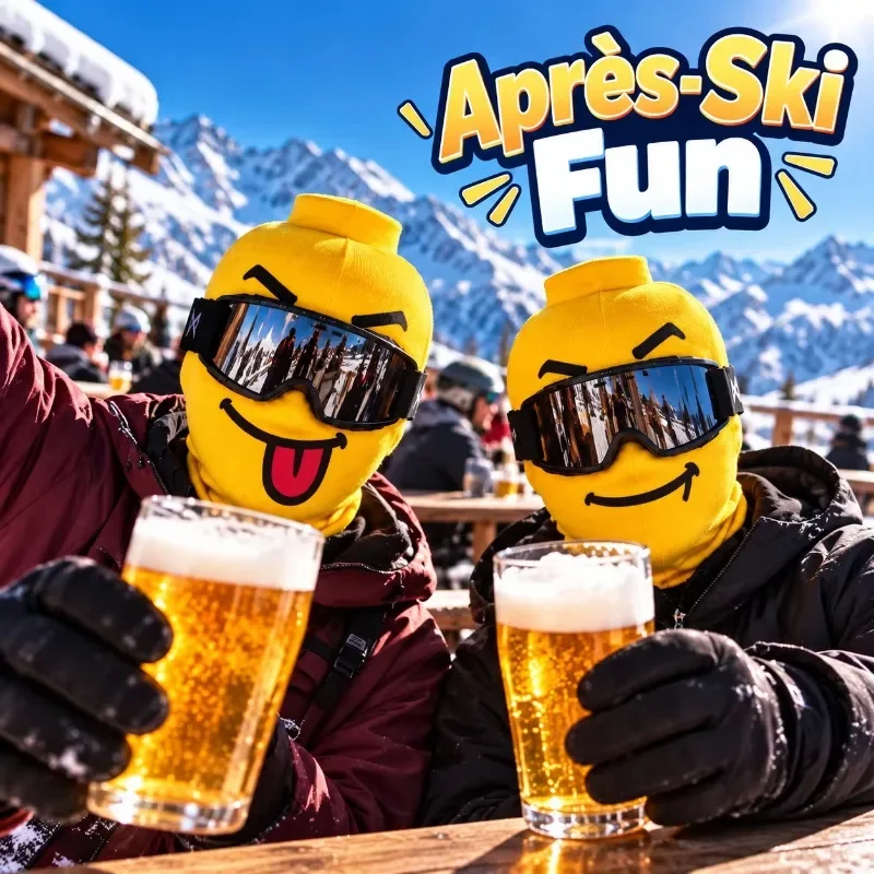 Ski Mask Smiley Face Funny Yellow Funny Full Face Cover.for Motorcycle Skiing Cycling Christmas Parties and Daily Gifts