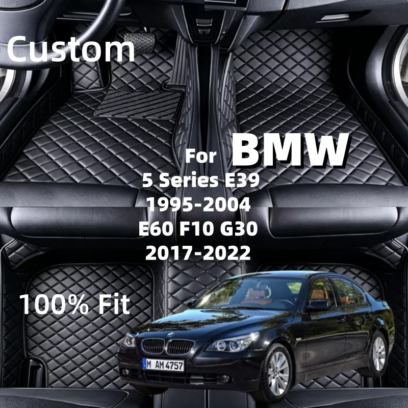 bmw-5シリーズ-e39-1995-2004-、e60、f10、g30-2017-2022-用車内アクセサリー-カーペット-フロアマット-人工革-カスタム-3d