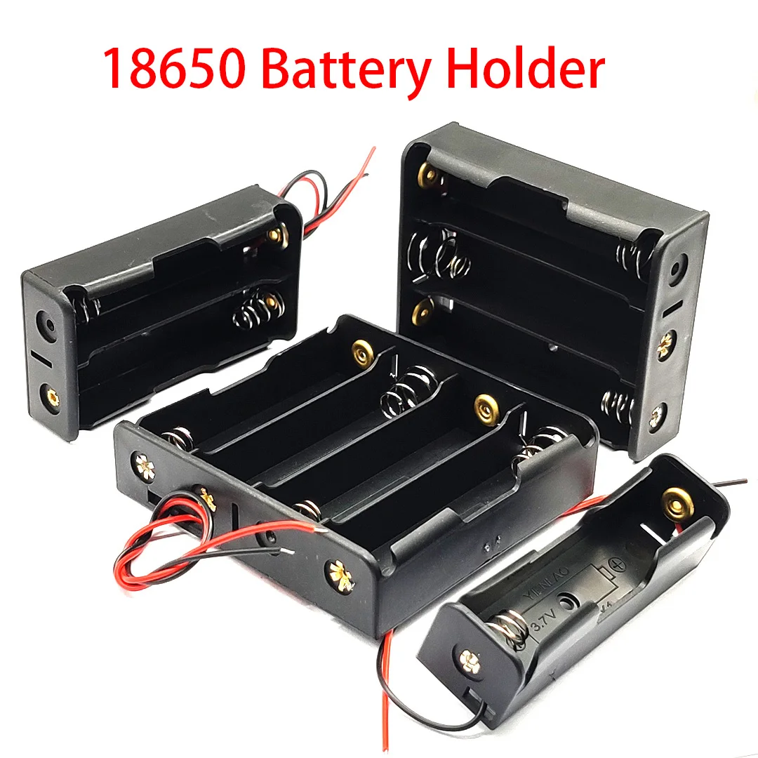 18650 Battery Box 18650 Case 18650 Battery Holder 1X 2X 3X 4X 18650 Battery Storage Box Case With Wire Lead Series Connection