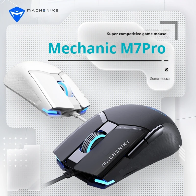 Mechanic M7pro Ergonomics Wired Mouse Lightweight Driver Custom Lightweight E-Sport Desktop Laptop parts Portable Halloween Gift