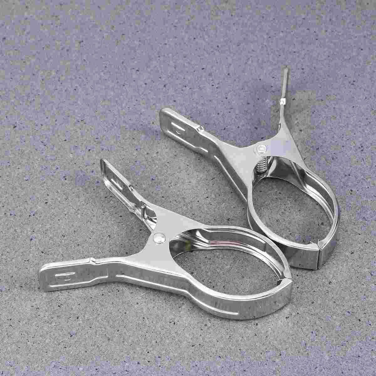 

2 PC Large Quilt Clips Stainless Steel Elastic Thicken Cloth Pin Sock Windproof