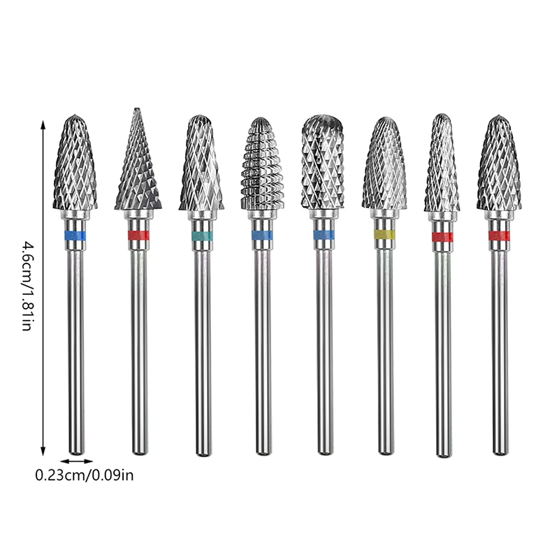 Forets à ongles en acier au tungstène pour perceuse électrique, outils de manucure et de pédicure, machine à polir les ongles, accessoires d'équipement, 1PC