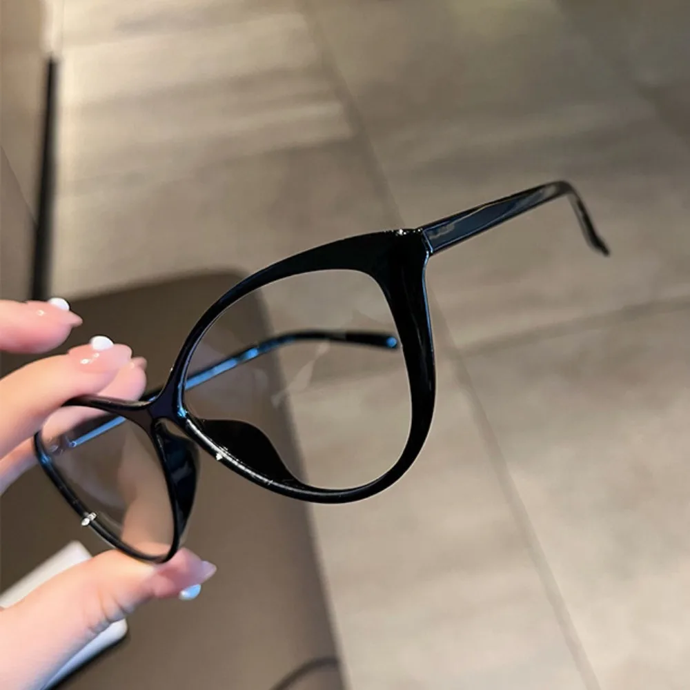 Spectacle Lens Power 0 To -400 Anti Blue-ray Nearsighted Glasses Large Frame Vision Care Computer Eyeglasses Cat Eye Frame
