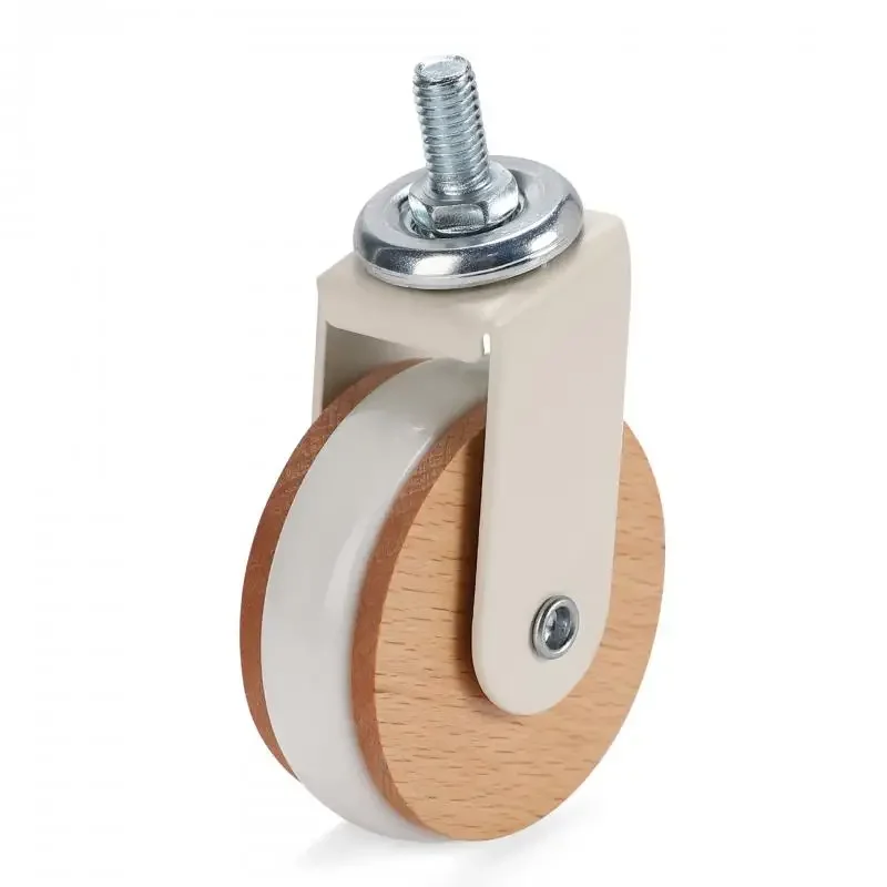 4 Pack 2.5-Inch Heavy-Duty Swivel Casters 8×15mm Threaded Rod with PU Wheels & Brake System for Wooden Storage Racks & Furniture