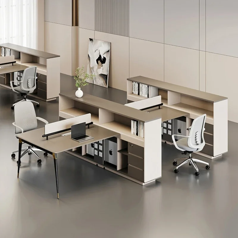 Staff office desk and chair combination financial desk workstation office screen 2-person staff booth double face to face