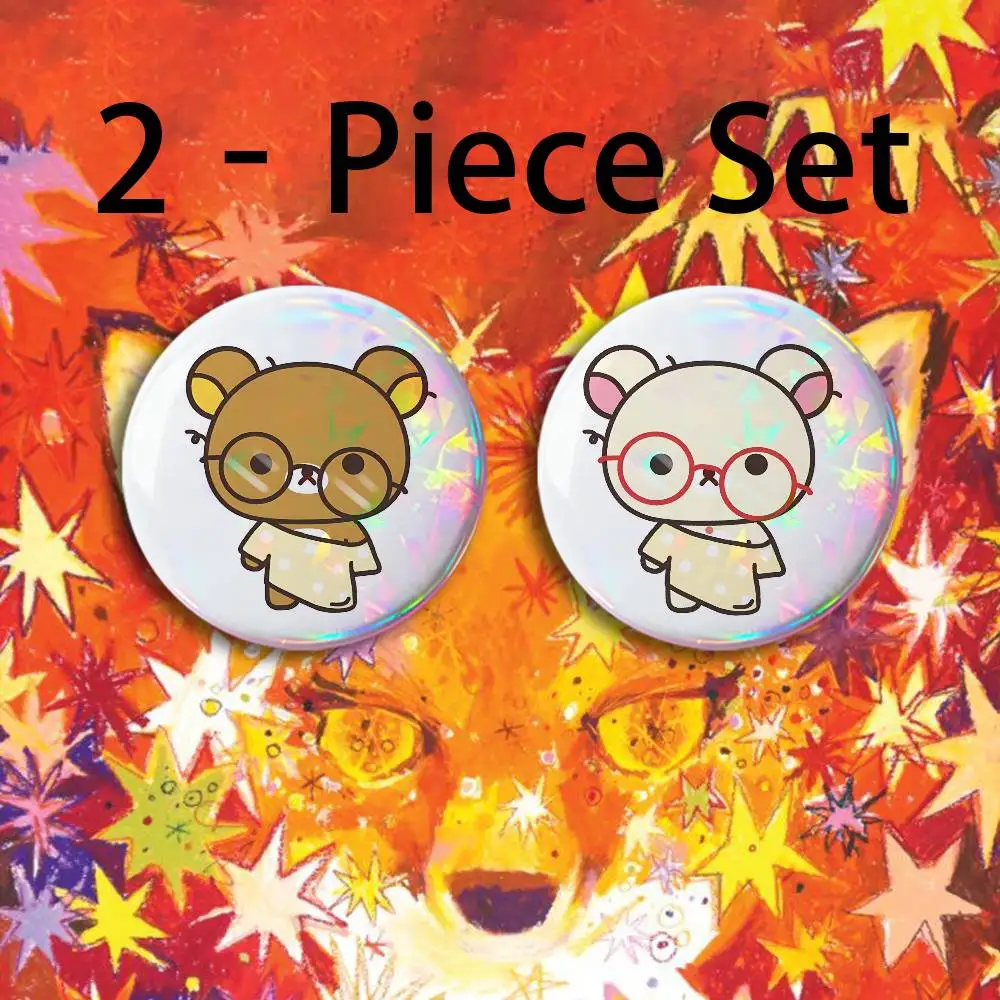 Cute R-Rilakkumas-S Bear Badges 25 32 44 58 75 mm Round Customizable Wholesale Fan goods Self-made fan freebies