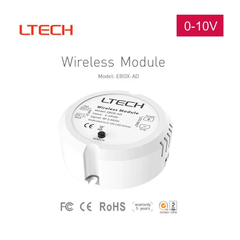 LTECH 0-10V LED Driver Wireless Module EBOX-AD DC5V-24V