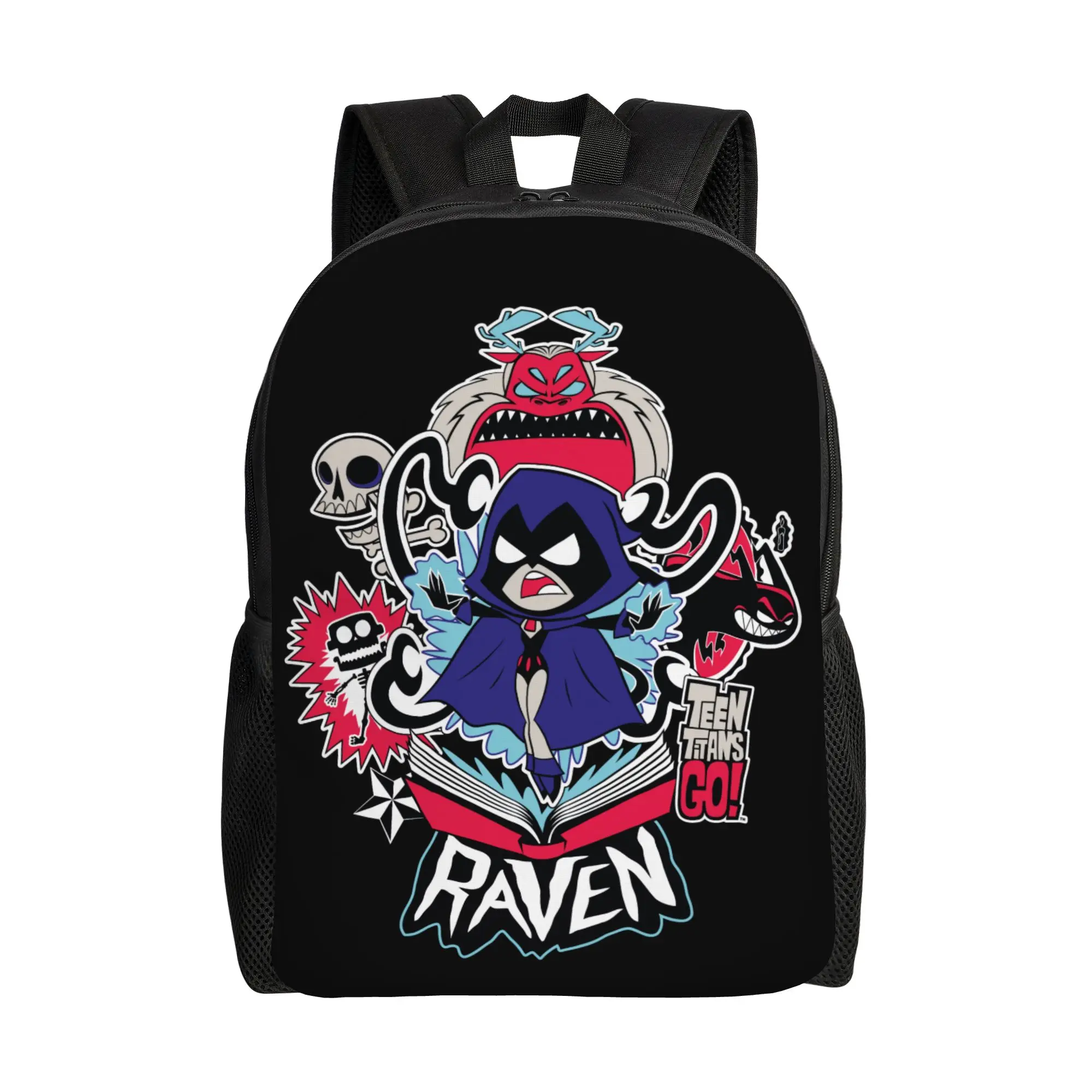 

Рюкзак Teen Titans Go с графическим изображением Raven Demonic Powers, повседневный, для старшей школы, походов, путешествий, студенческий, холщовый, спортивный