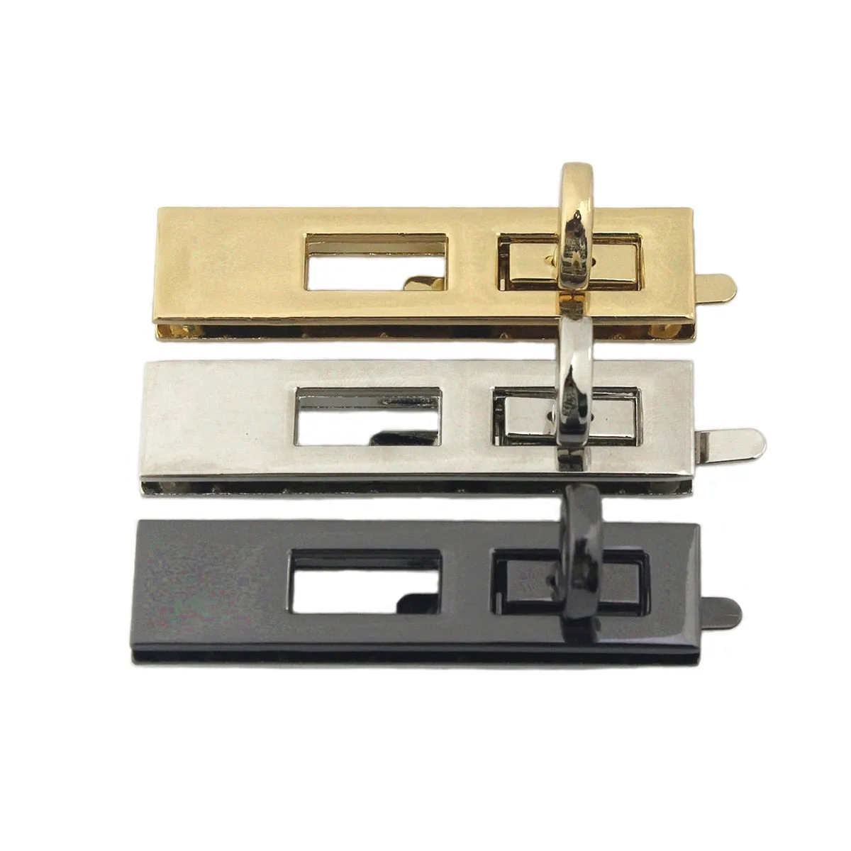 1pcs Metal Turn Lock Rectangle Fashion Durable Switch Lock Closure Parts for DIY Handbag Shoulder Bag Purse Hardware Accessories