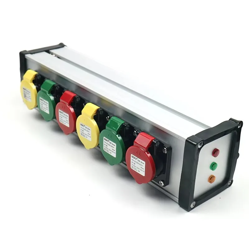 Abccabls Silvery Copper Pin 19-Core LED Power Distribution Box 6-Way Straight Stage Performance Lighting Other Connectors