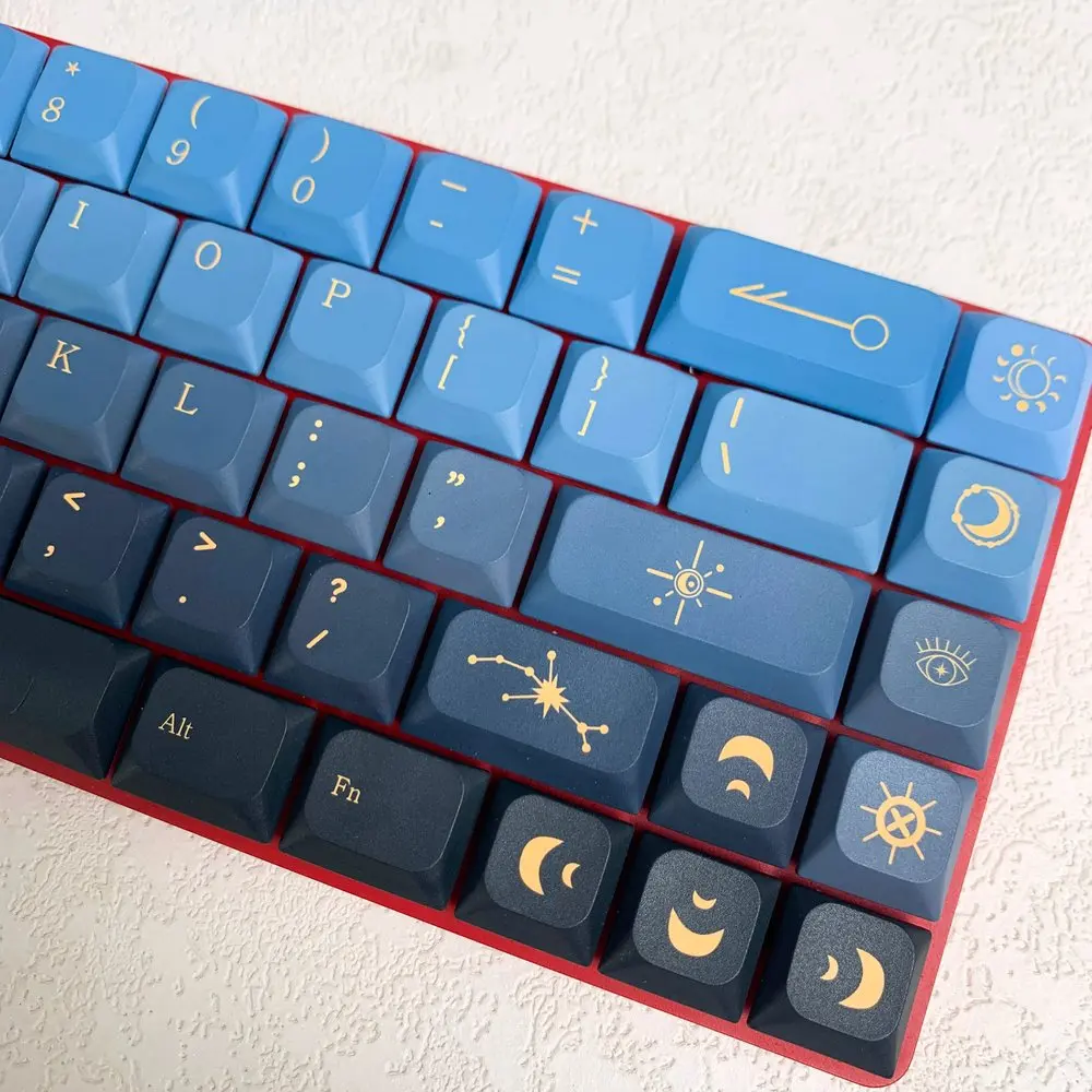 Ster Nacht Laag Profiel Toetsenbord 130 Toetsen Slanke Keycaps Vijf Kanten Dye Sublimatie PBT Keycaps voor MX Switches Mechanisch Toetsenbord