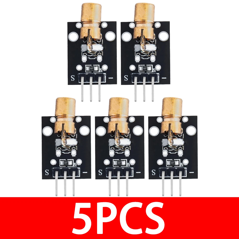 Acxico 2-Set Laser Sensor Module For Arduino – KY-008 Transmitter + Receiver, 5V, 650nm, Non-Modulated