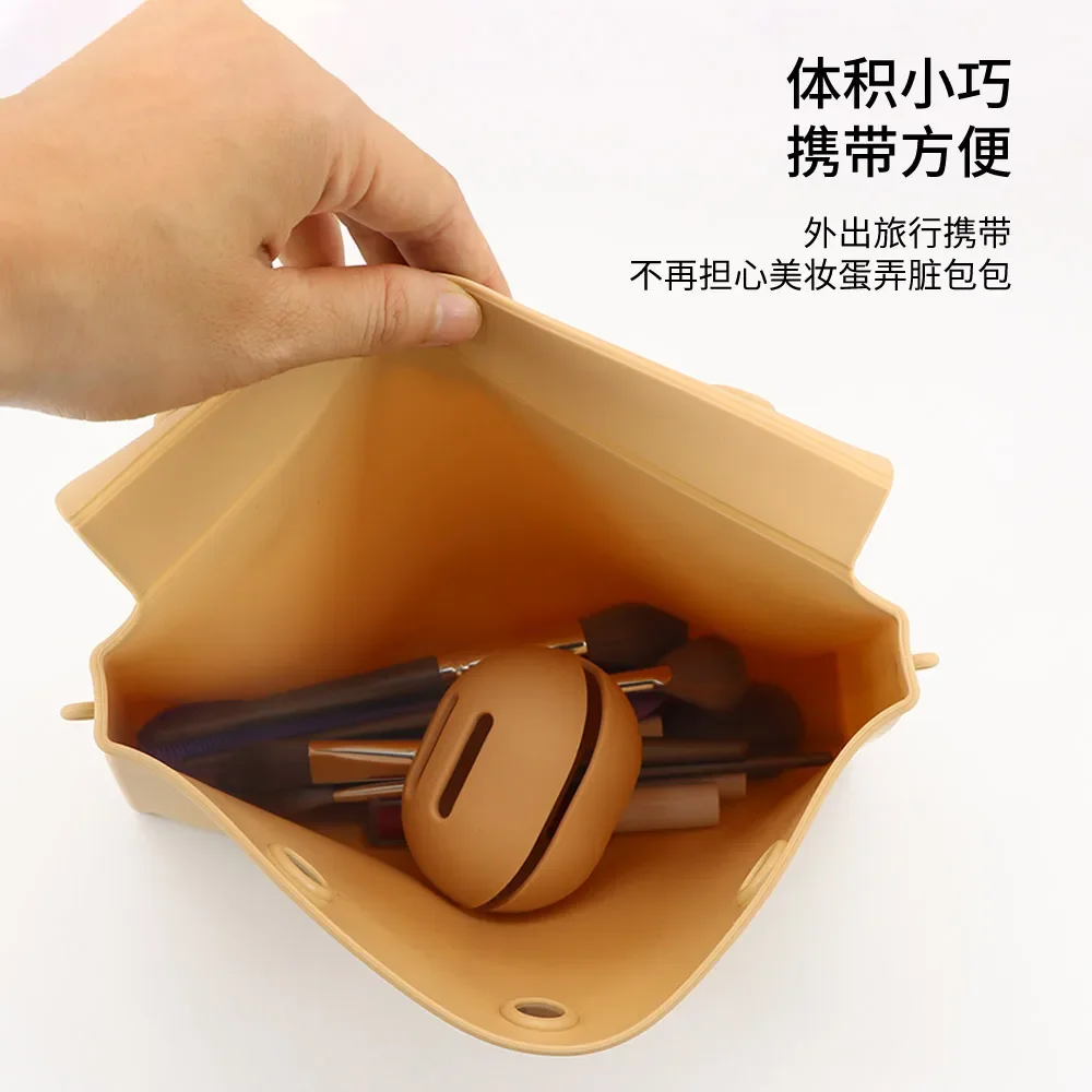 Makeup Sponge Holder Eco-Friendly Silicone Multi-hole Beauty Storage Case Travel Protable Cosmetic Puff Holder Box