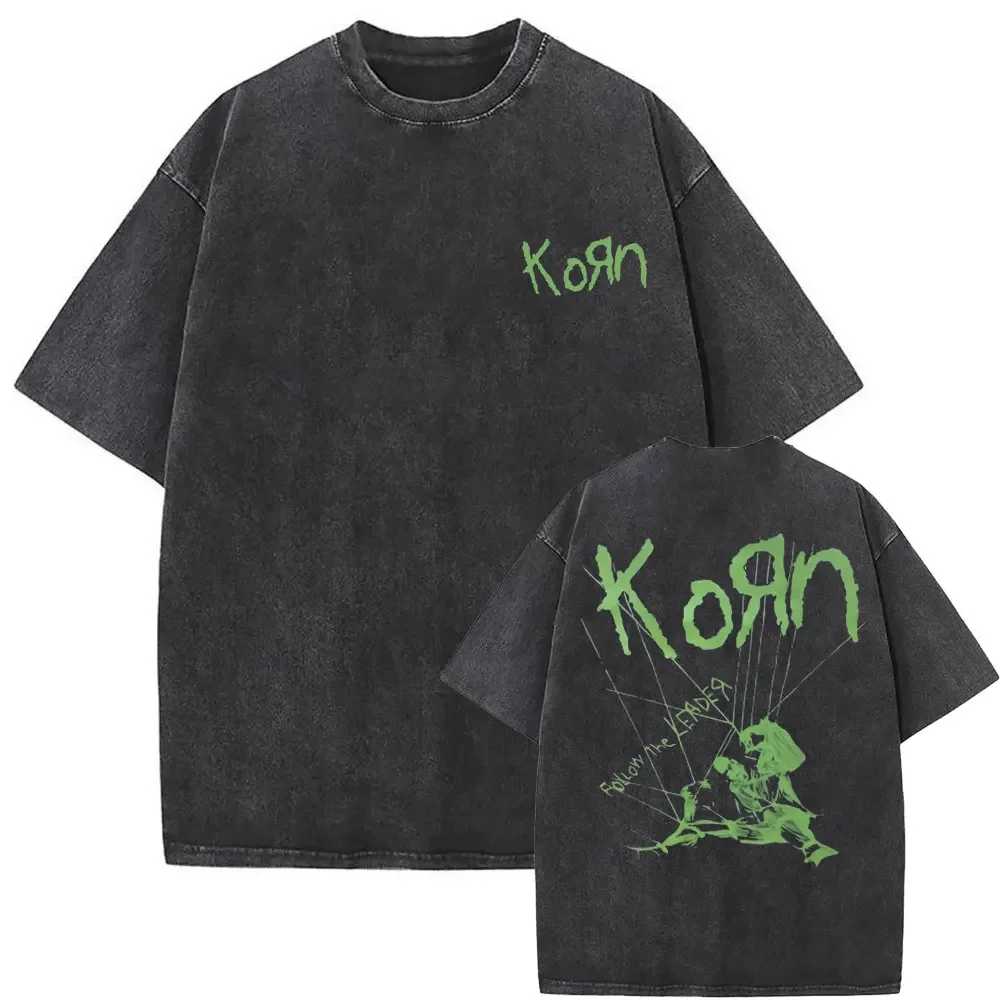 Rockband korn ftl 25 folgen dem Anführer doppelseitigen Druck T-Shirt Männer Gothic lässig übergroße T-Shirts Unisex gewaschen Vintage T-Shirt – Detail 26