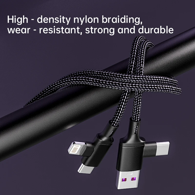 4 في 1 USB نوع C كابل 66 واط PD سلك شحن سريع نوع C إلى كابل البرق آيفون 15 14 برو ماكس ماك بوك باد شاومي #2