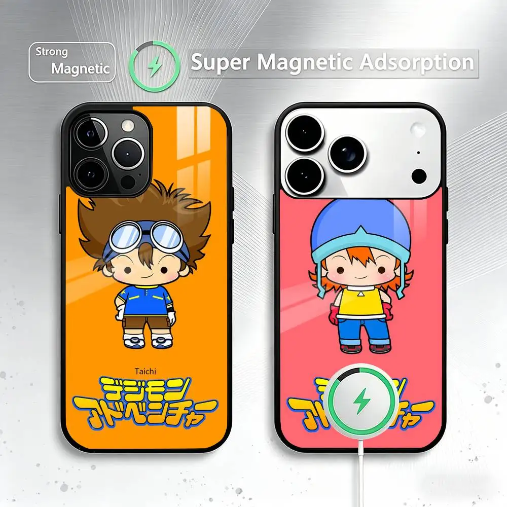 

Cartoon C-Digimon S-Slayer Phone Case For iPhone17,16,15,14,13,12,11 Plus,Pro Allows magnetic wireless charging