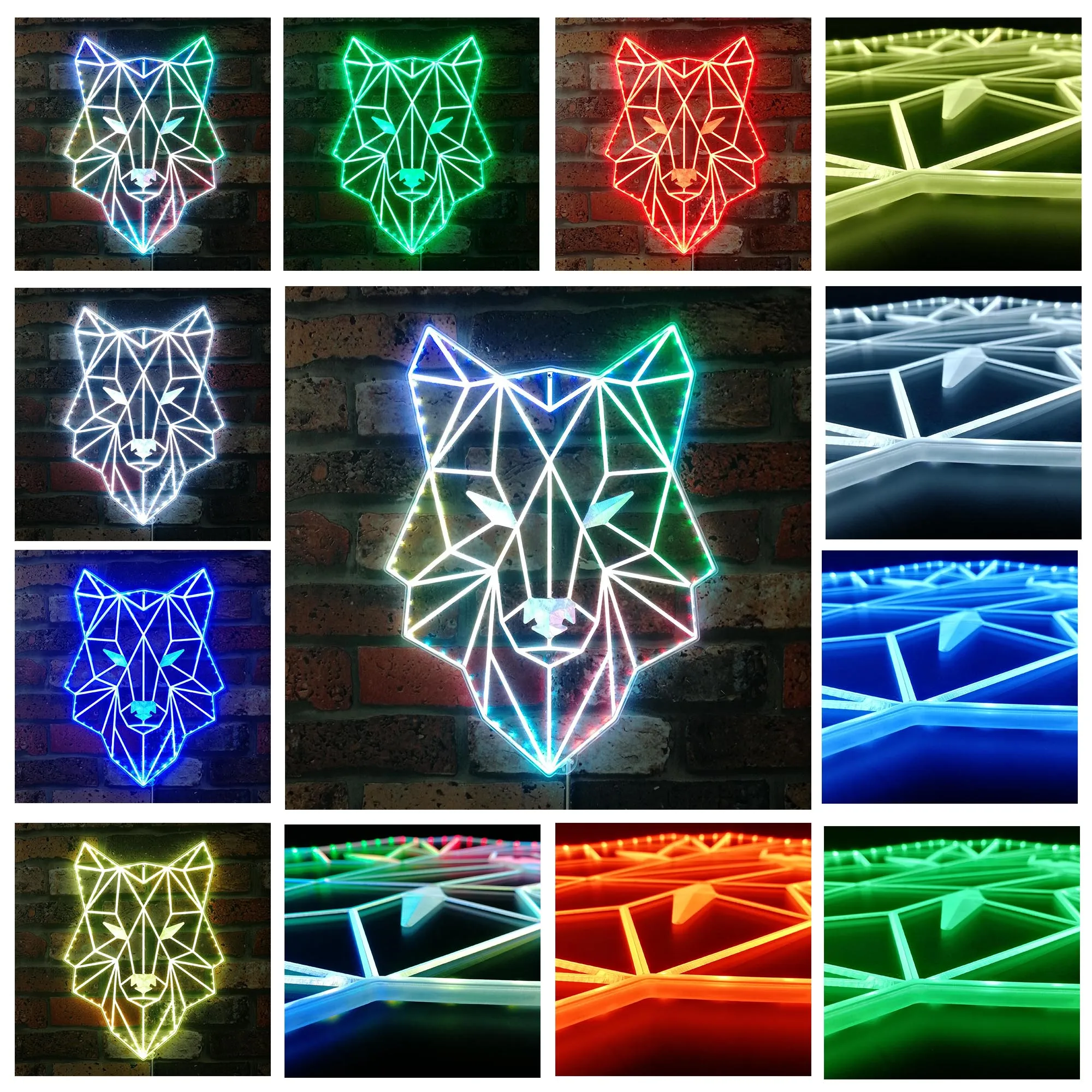 Wolf Geometric RGB Dynamic Glam LED Sign st06-fnd-i0284